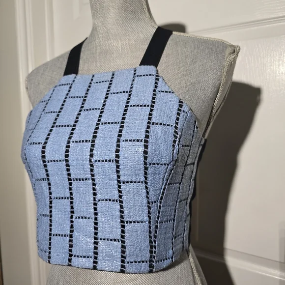 TIBI patchwork Raffia Tank Top - Picture 3 of 6